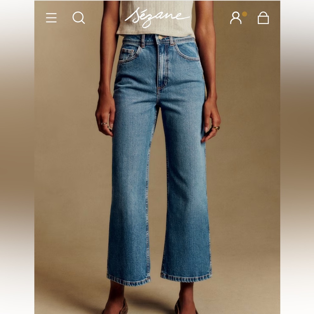 Sézane Le Crop 
Bleu Denim 🫐